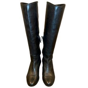 Sam Edelman Loren Knee High Black Leather Boots